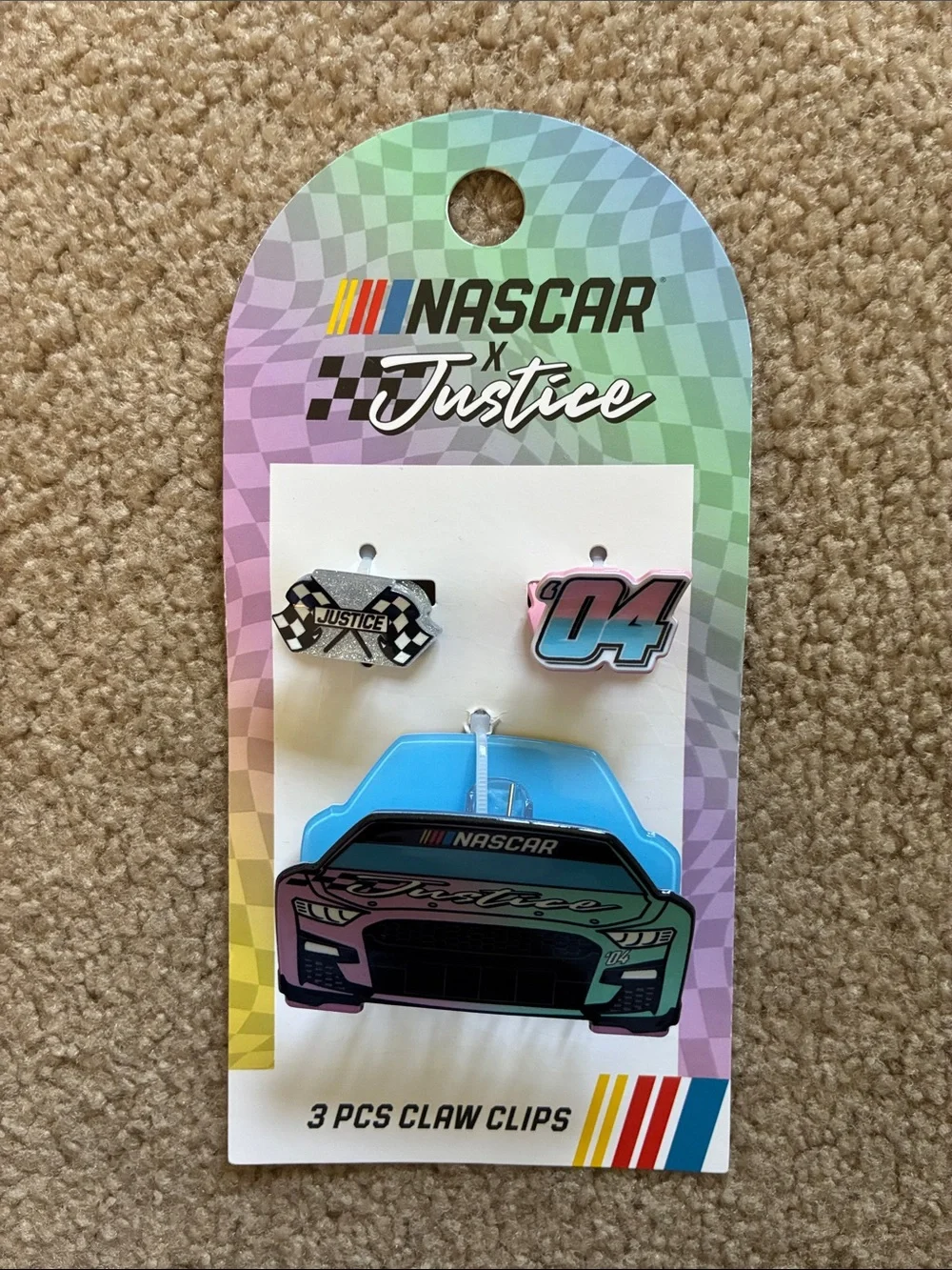 Nascar x Justice Three Piece Claw Clips - Two Sets